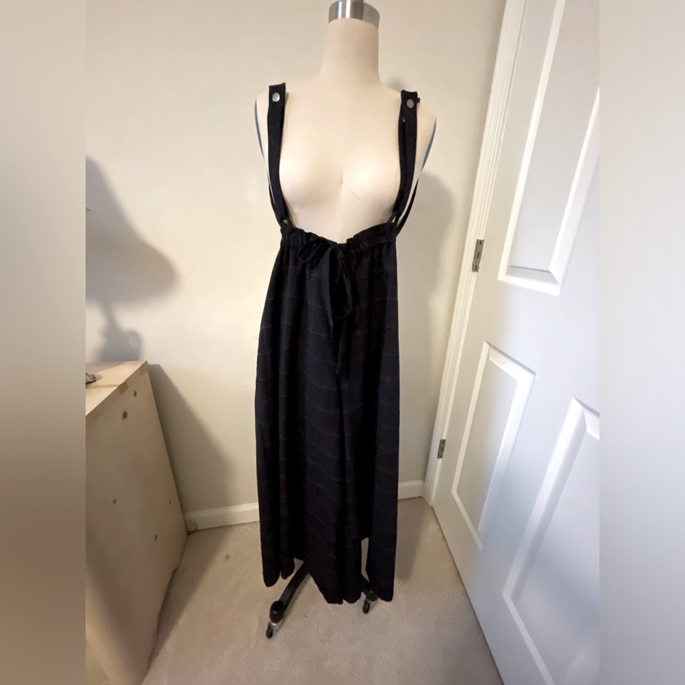 Free People wide leg pants with suspenders